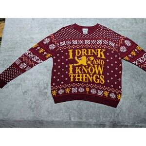 2020 HBO Game Of Thrones Drink And Know Things Christmas Ugly Sweater XXL 2XL